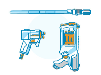 WIP Interactive Dept. icons illustration interactive lightsaber nerf office