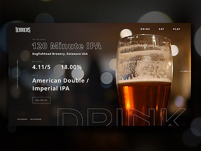 Two Terriers Landing Page – Daily UI 003 beer daily dogs drinks landing page pub terriers ui user interface ux