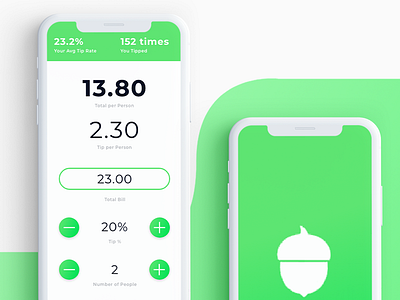 Calculator for Tipping -- Daily Ui 004 app design green mockups money tips ui user interface