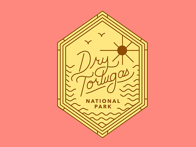 Dry Tortugas Badge badge beaches cities design florida illini illustration islands lettering line art logo monoline national parks pins travel typography vector