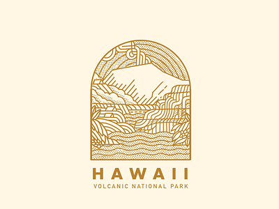 Hawai’i Volcanic National Park badge climbing hawaii illustration mountains national park tropical water