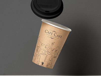 CAFE CAFE cup design. branding cup design design illustration