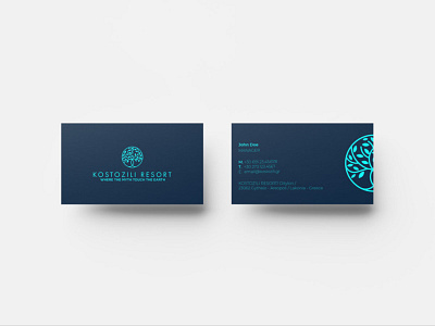 Kostozili Resort brand design branding card design logo typography vector