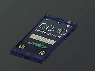 Voxel Phone 3d android ios iso isometric magica voxel mobile phone photoshop voxel