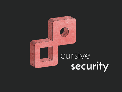3D Vector logo - Cursive Security 3d cursive illustrator logo paper photoshop red security vector white