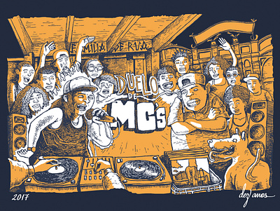Duelo de MCs - Estampa hiphop illustration rap silkscreen