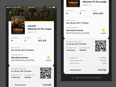 PVR : Movie Ticket Concept concept ios movie pvr ticket ui ui design user experience user interface ux ux design