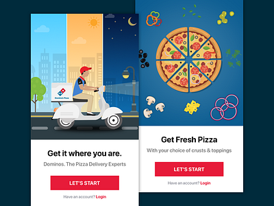 Domino’s Pizza India - Walkthrough Screens Concept