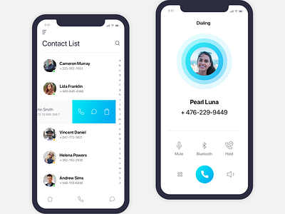 Phone, Contacts and Calling iOS App Concept