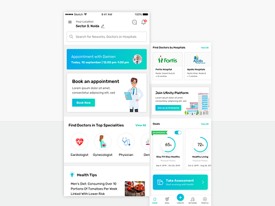 Medical App - A daily activity combo clinical app android app concept health healthcare ios medical medical care ui ui design user experience user interface ux ux design