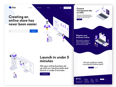 Toko Landing Page concept flat landing landing page landing page concept landing page design landing page ui minimal ui user interface user interface design userinterface ux web website