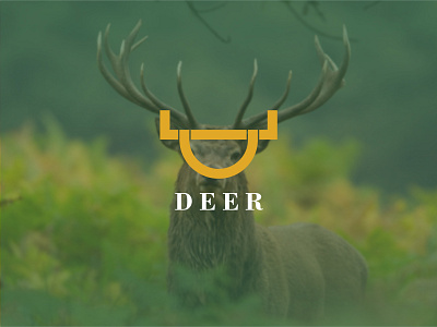 Deer animal brand design branding clear deer design gold graphic design green icon logo logomark mark simple