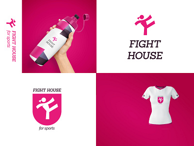 Fight House ( F + taekwondo girl ) brand design branding design graphic design icon logo logomark