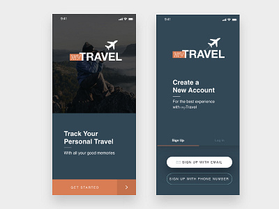 DailyUI#05-MyTravel APP design logo redesign travel ui ux