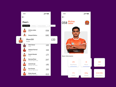 DailyUI#06-Pro-Kabaddi APP