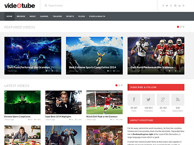 VideoTube - A Responsive Video WordPress Theme