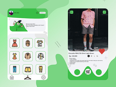 Clothing Shop App animation app design graphic design illustration illustrator typography ui ux vector