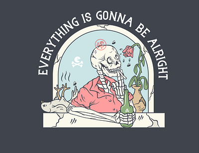 everythings gonna be alright artwork beach beer brand design commission cool design design art designforsale drawing illustration illustrator skull skull and crossbones skull art skull artwork skull design skull logo skulls vector