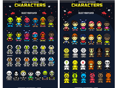 Moonrock and Friends commision customable characters mascot/icon