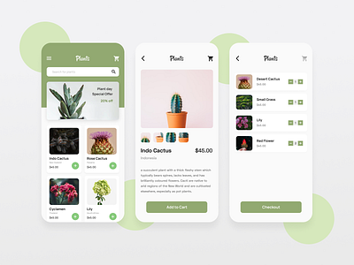 Plant App Design app design minimal ui uidesign