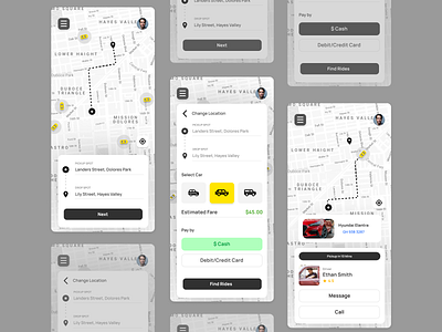 Taxi App Design app branding design taxi app typography ui uidesign vector web