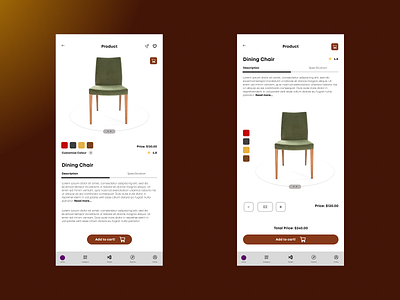Furniture app selection template app branding design graphic design ui ux