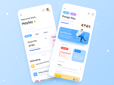Data Storage App app design app ui concept data design file manager files illustration mobile ui ui ux