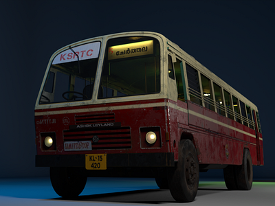 Ksrtc 3d b3d blender blender3d blender3d blender3d b3d bus illustration india kerala keralam ksrtc malayalam mallu model