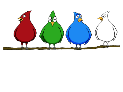 RGBa Birds (Basic Coloring) birds blue drawing green red rgba