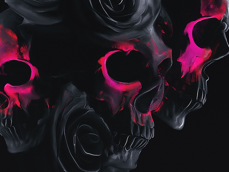Skull digitalart paint painting rose roses skull skulls stream sweden twitch