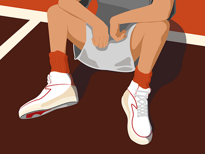 Air Jordan 2 on court air jordan basketball court flat illustration flatdesign nike shoes sneaker sneaker art sneaker illustration vectorart