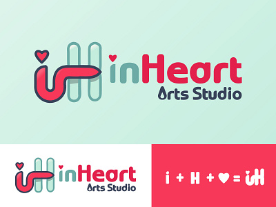 inHeart Studio Logo apps design brand design brand identity branding brandmark design flat flatdesign icon illustration logo logo design logodesign logomark logomarks logos startup startup logo studio vector