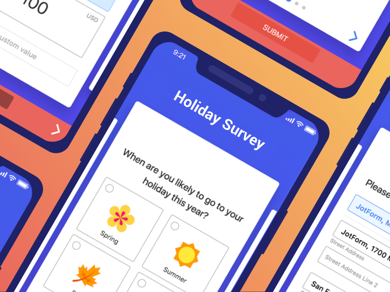 Cards by JotForm android ios app donation radio button question easy card mobile form