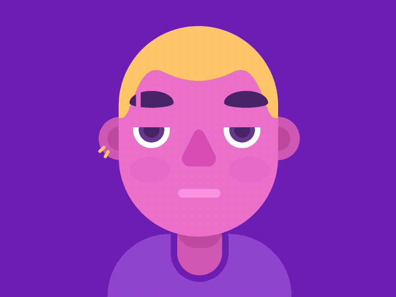 Yo! after effects animation basic character design cool eminem expression face expression gif hiphop illustration interaction loop looped purple rap rapper rappers ui vector