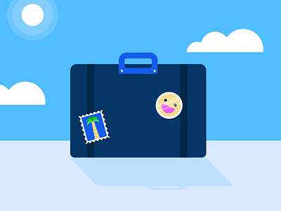 Free Holiday Suitcase ai badge download emoji free holiday illustration palm sky suitcase summer tree