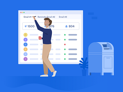 Track Email Status campaign crm dashboard email form illustration send status track ui ux