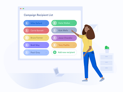 Manage Your Contacts add campaign contacts crm email illustration manage remove users