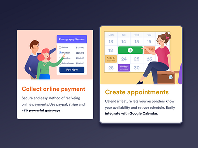 Make Appointment appointment blog booking calendar component date editorial form gallery view google calendar homepage design illustration landing online payment paypal reservation sale product schedule session stripe