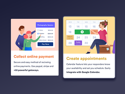 Make Appointment appointment blog booking calendar component date editorial form gallery view google calendar homepage design illustration landing online payment paypal reservation sale product schedule session stripe