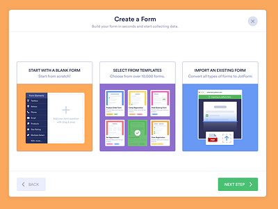 CREATE A FORM MODAL blank form component create modal form builder gallery import jotform modal box progressbar progressive web app steps templates theme ui kit ux