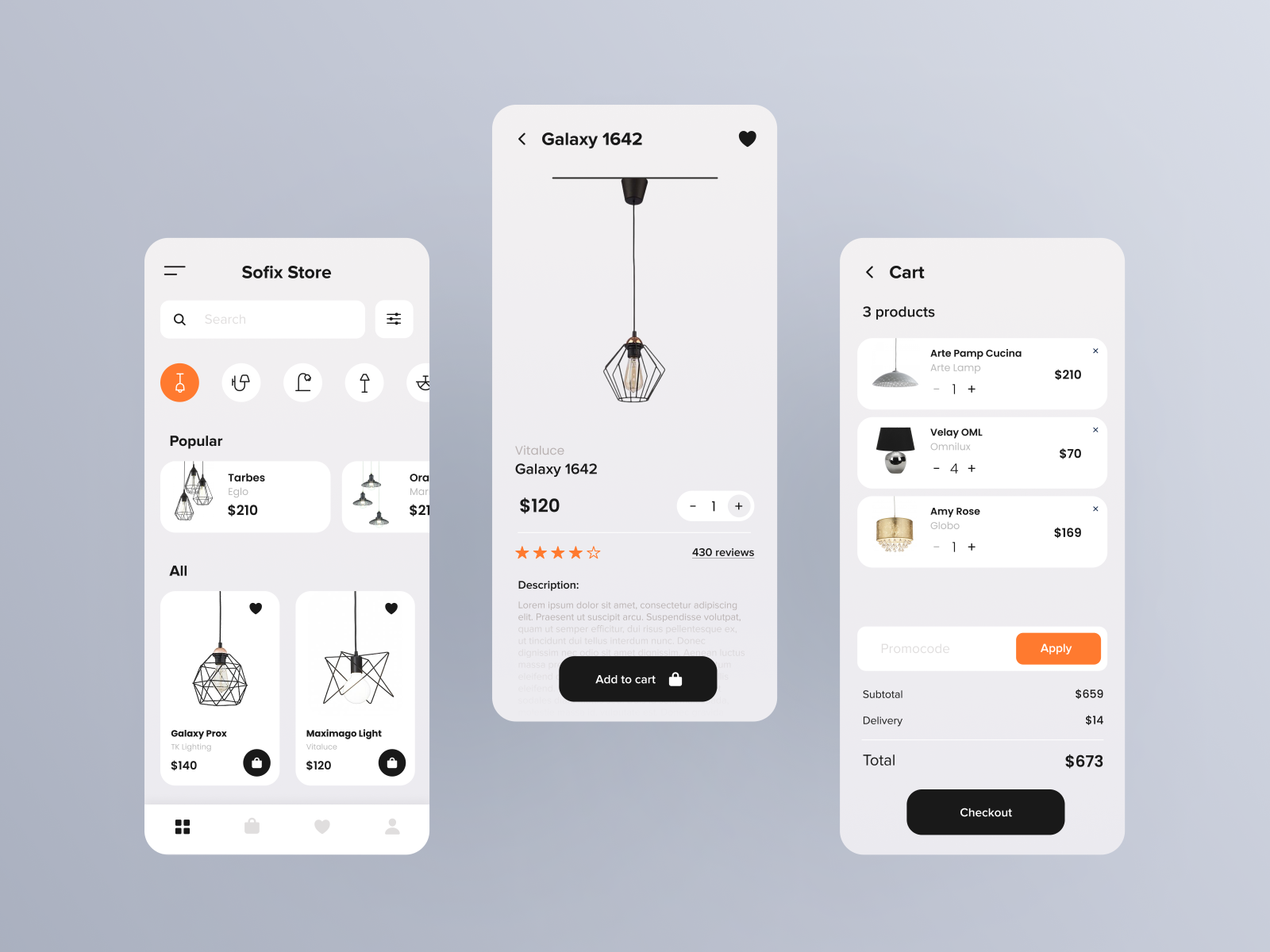 Online Lamp Store Mobile App by Yuliana Chesnokova for visux on Dribbble