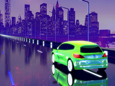 Purple Drive aftereffects animation car cartoon cinema4d concept retro retrovawe scirocco vaporwave