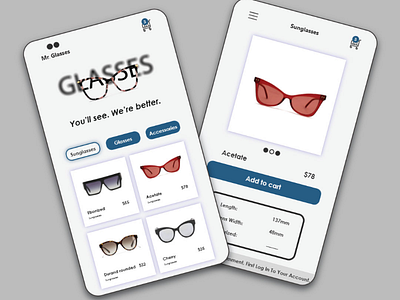 Online store app eyewear minimal online store responsive shimah design ui