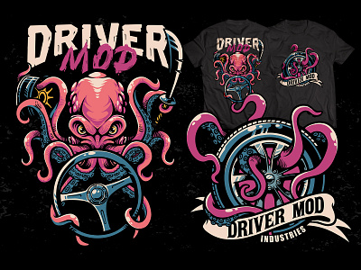 "Tentacles Power" Driver MOD artwork branding cartoon design graphic design illustration merchandise oldschool t shirt vintage