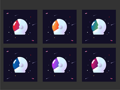 space helmet gradient test design flat illustration vector