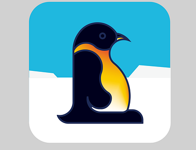 Island penguin character design flat illustration logo minimal vector