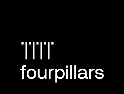 fourpillars logo avatar branding design flat logo minimal typography web