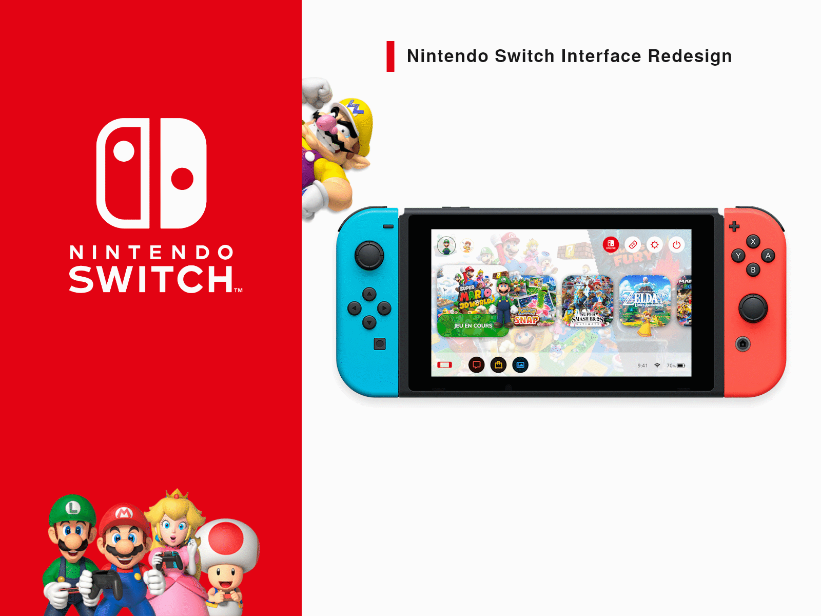 Nintendo Switch Interface Redesign adobexd design game graphicdesign interface interfacedesign jeuxvideo nintendo switch ui uidesign webdesign