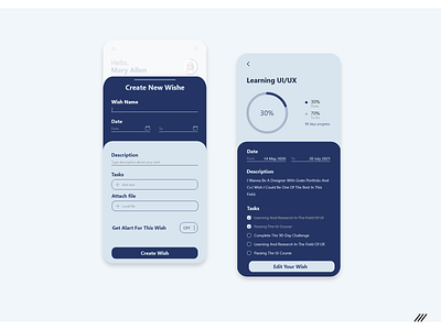 Wishlist Application app challenge design designwich designwich school ui ui design ux uxdesign whishlist xd