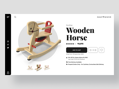 Wooden toy Shop clean ui interface design minimal product page design ui design website website design wooden toys